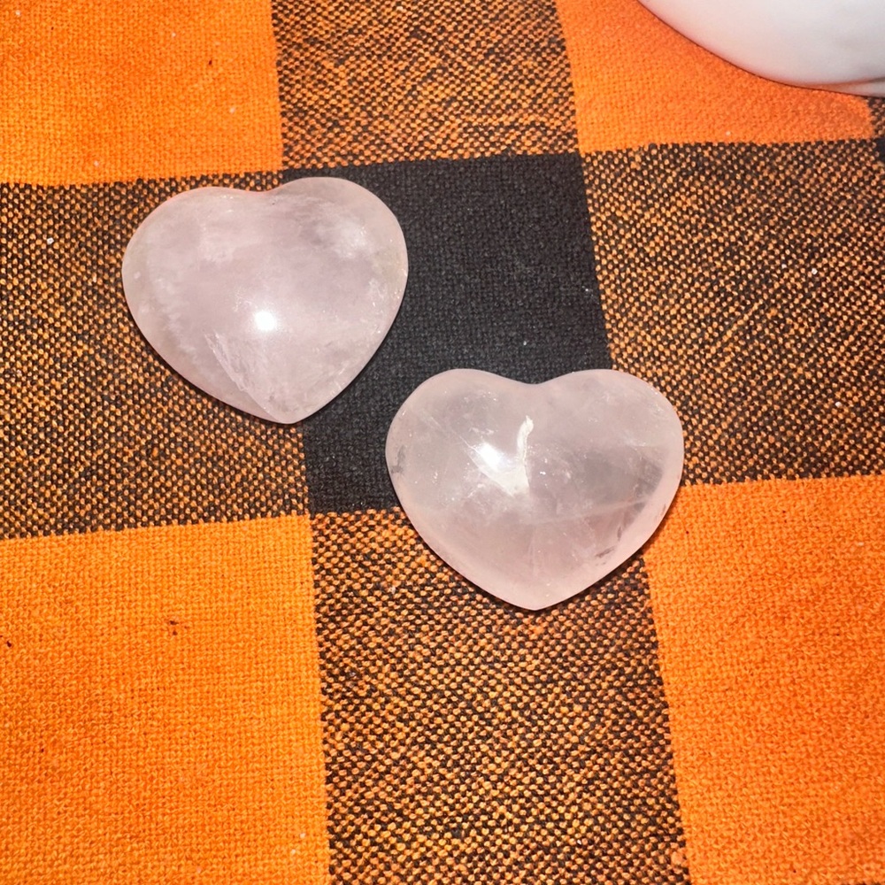 Rose Quartz Heart Duo